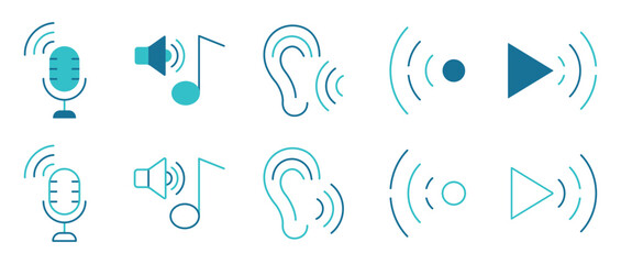 Audio icon set. Vector and illustrator