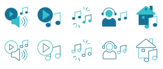 Audio icon set. Vector and illustrator