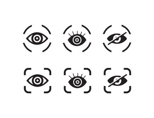 Eye vector icon set, private crossed eye sign, Eyesight symbol, Simple eye collection, Vector illustration EPS 10.