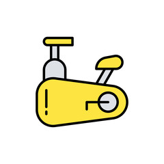 Yellow Exercise Bike Icon Isolated on Transparent Background Detailed Vector Illustration Fitness Equipment Cardio Workout Stationary Bicycle Training Tool