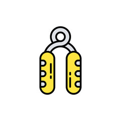 Yellow and Silver Hand Gripper Icon on Transparent Background