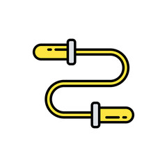 Yellow Jump Rope Icon on Transparent Background Fitness Equipment