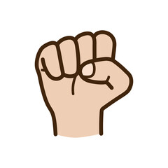 Raised Brown Fist Illustration on Transparent Background for Protest and Solidarity