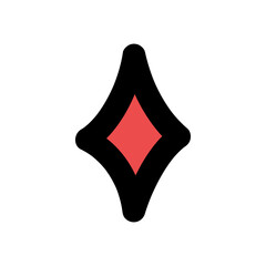 Red Diamond Shape with Black Outline on Transparent Background Simple Graphic Element