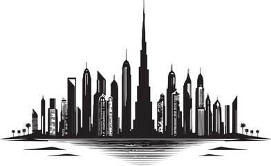 Dubai City Skyline Vector silhouette
