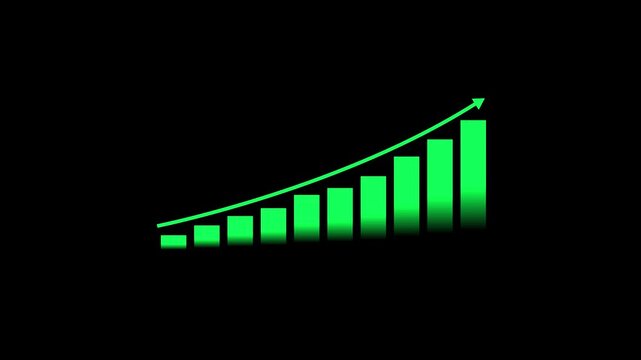 Business growth concept in allusive graph chart showing marketing sales profit increasing to future target . Excellent financial status of corporate business rise up . 4k vedeo