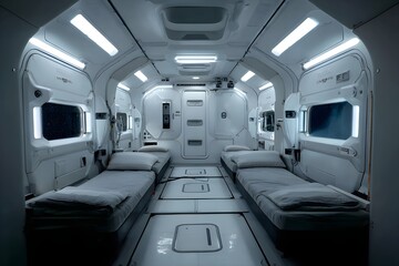 Space Station Habitat Module with Modular Living Quarters Futuristic Orbital Home Sci Fi Architecture