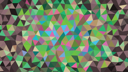 Colorful Geometric Mosaic Background With Triangle Shapes In Shades Of Green And Earth Tones