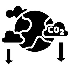 Carbon Emission glyph icon