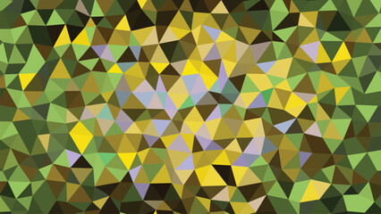 Abstract Geometric Background Design With Triangles In Shades Of Green And Yellow Seamless Pattern