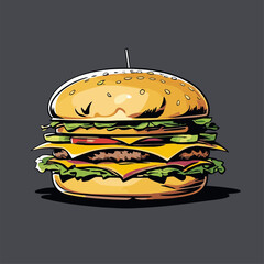 realistic and detailed burger vector illustration