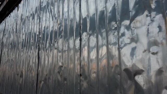 Corrugated metal wall abstract texture background industrial surface metallic panel