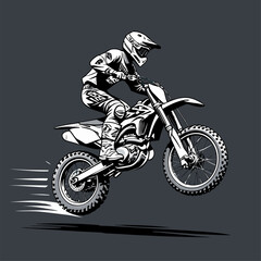 motocross rider vector illustration © azharine