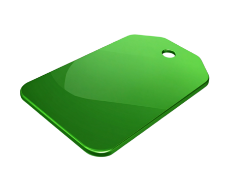Shiny Plastic Green Label Tag for Discount or Sale Icon
