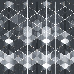 Abstract Geometric Background with Interconnected Triangles and Glowing Nodes, Modern Technology Concept