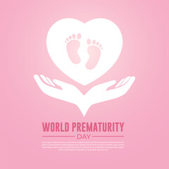 World Prematurity Day November 17 With pink Background vector Illustration