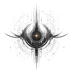 Abstract Futuristic Core Design with Glowing Center