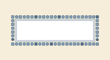 Decorative Border with Geometric Shapes in Light Blue Tones.