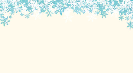 Delicate Light Blue and White Snowflake Border Design.