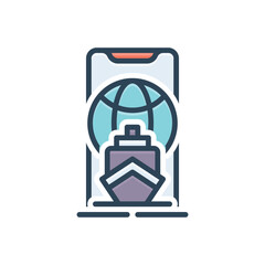 Color illustration icon for trade