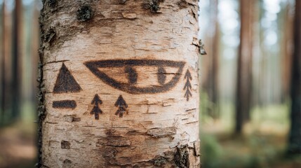 Birch Bark Carving: Mystic Forest Symbols & Nature Art