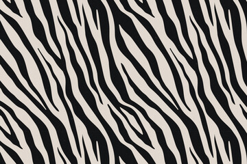 Hand drawn zebra print pattern with black and white stripes