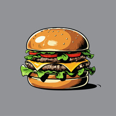 realistic and detailed burger vector illustration