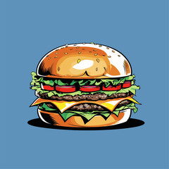 realistic and detailed burger vector illustration