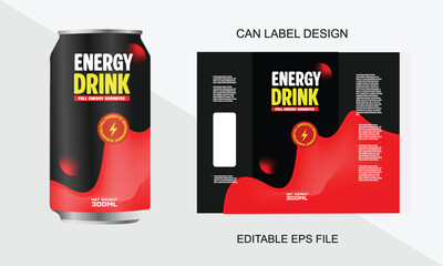 Energy drink ads banner. Vector illustration with energy drink cans, bright abstract energy lightnings. Realistic 3d illustration.