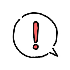 驚き（ビックリマーク／！）・手描き・白地ふきだし