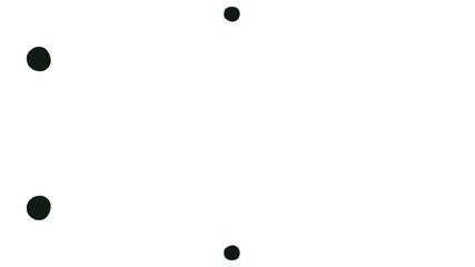 Large spots move or dart back and forth, imitating the movement of atoms or molecules or bacteria.