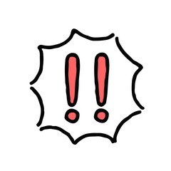 驚愕（ダブルビックリマーク／！！）・手描き・白地ふきだし