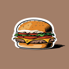 realistic and detailed burger vector illustration