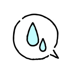 困る（垂れる汗）・手描き・白地ふきだし