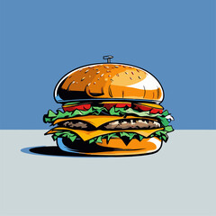 realistic and detailed burger vector illustration