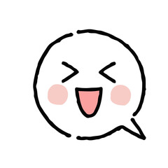 大喜びしている笑顔・手描き・白地ふきだし