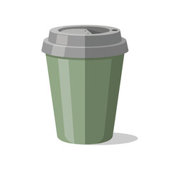 Takeaway coffee cup with gray lid perfect for branding and advertising