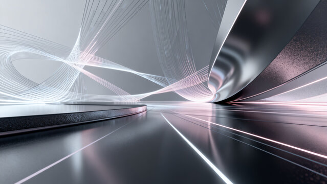 Abstract digital art with flowing lines - Powered by Adobe
