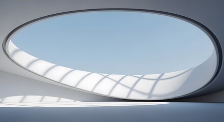 Abstract Architectural Design Circular Window and Sky with a Unique Shape