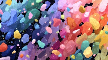Vibrant Abstract Watercolor Shapes Background with Textured Confetti Pattern