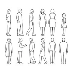human silhouettes, man icon, various poses, gestures and 
movements vector