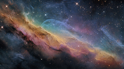 Photorealistic Deep Space and Colorful Galaxy, Generative AI
