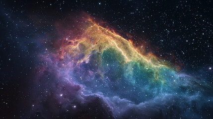 Photorealistic Deep Space and Colorful Galaxy, Generative AI
