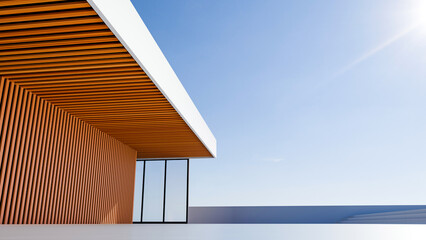 3D rendering of minimalist architectural style car background
