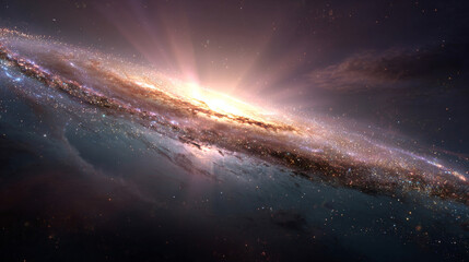 Photorealistic Deep Space and Colorful Galaxy, Generative AI
