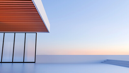 3D rendering of minimalist architectural style car background