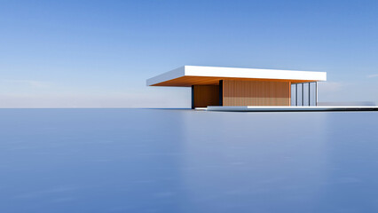 3D rendering of minimalist architectural style car background