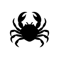 Silhouette of a crab art on transparent background