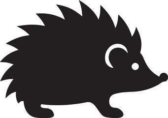 Hedgehog black silhouette vector logo