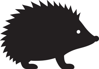 Hedgehog black silhouette vector logo
